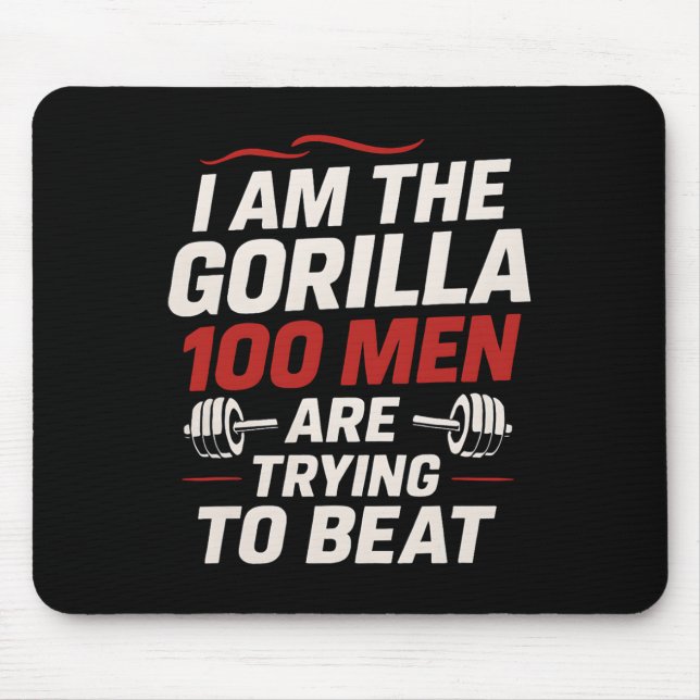 Alpha Gorilla Gym Bodybuilding Funny Bold Workout  Mouse Pad (Front)