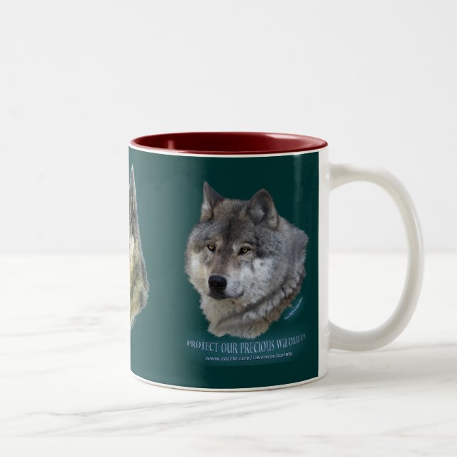 Alpha Grey Wolf Collection Two-Tone Coffee Mug (Right)