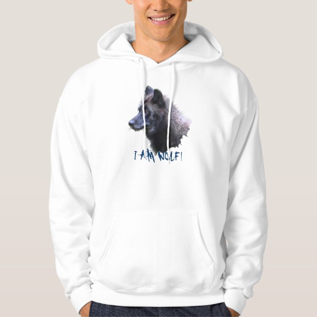 ALPHA GREY WOLF HEAD Wildlife Hoodie (Front)