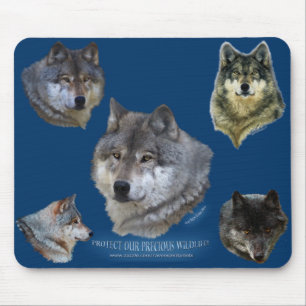 Alpha Grey Wolf Wildlife Supporter Collection Mouse Pad