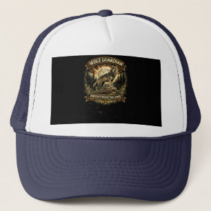 Alpha Instinct Lead The Pack Vintage Green Wolf Trucker Hat