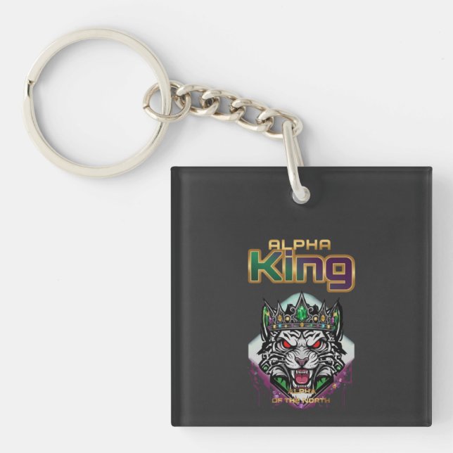 Alpha King lion emblem daily encouragement Key Ring (Front)