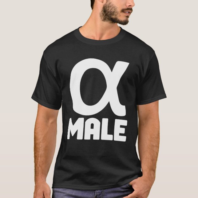 Alpha Male Alpha Symbol Greek Lone Wolf T-Shirt (Front)