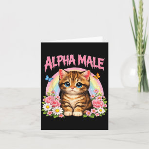 Alpha Male Cat Funny Cute Kitten Meme Rainbow Card