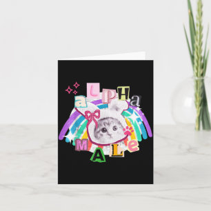 Alpha Male Cute Cat Kitten Men Women Funny Cat Card