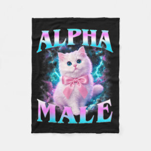 Alpha Male Cute Cat Kitten Men Women Funny Cat Fleece Blanket