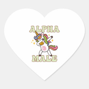 Alpha Male Ironic Unicorn 1 Heart Sticker