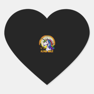 Alpha male LGBT unicorn Halloween Tank Top Heart Sticker