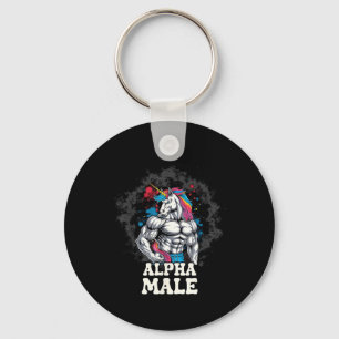 Alpha Male Shirt Unicorn Funny Sarcastic Quotes Key Ring