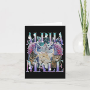 Alpha Male Unicorn Cat Ironic Vintage Card