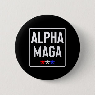 Alpha Mega Trump 2024 Election Design  6 Cm Round Badge