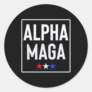 Alpha Mega Trump 2024 Election Design  Classic Round Sticker
