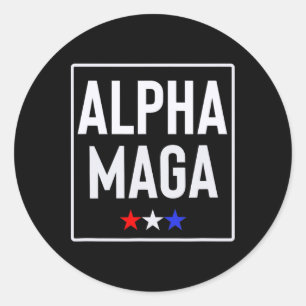 Alpha Mega Trump 2024 Election Design Classic Round Sticker