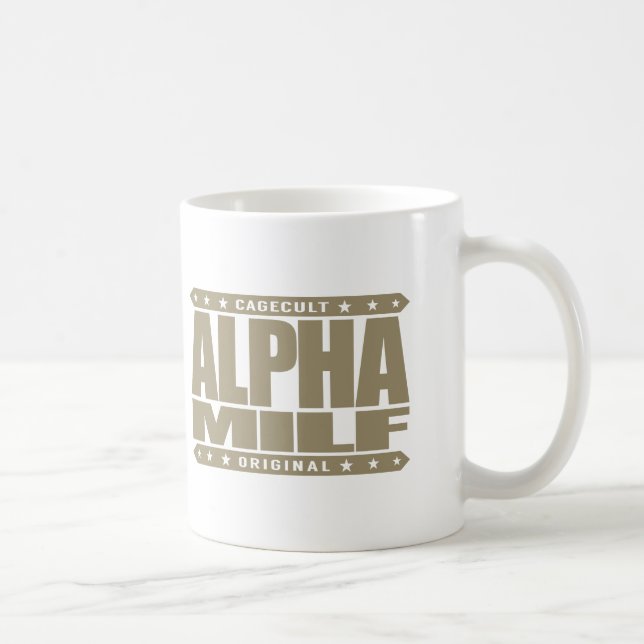 ALPHA MILF - Mum I Wouldn't Like To Fight, Gold Coffee Mug (Right)