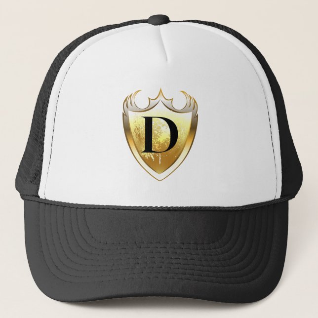 Alpha Monogram D Artistic Letter Everyday Style Trucker Hat (Front)