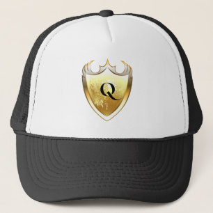 Alpha Monogram Q Artistic Letter Everyday Style Trucker Hat
