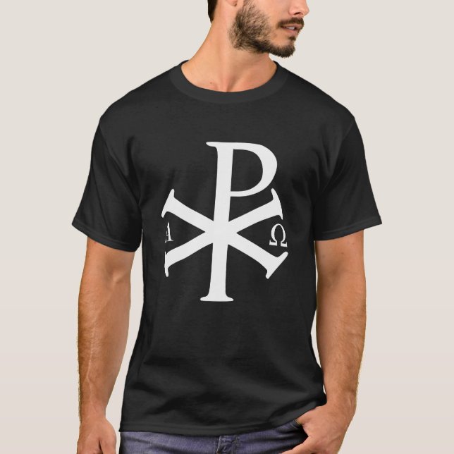 Alpha Omega Chi Rho Byzantine Christian Jesus Chri T-Shirt (Front)