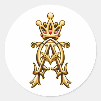 Alpha Omega King of Kings Design Classic Round Sticker