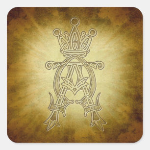Alpha Omega King of Kings Design Square Sticker