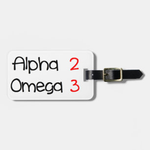 alpha omega luggage tag