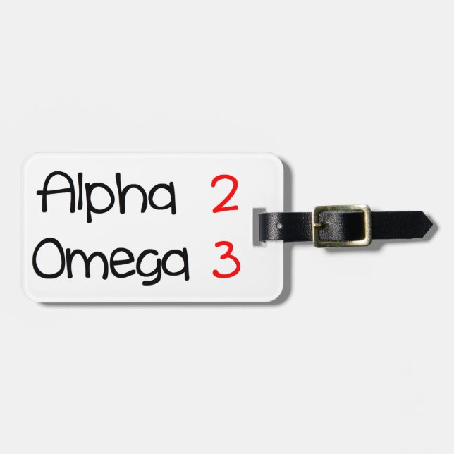 alpha omega luggage tag (Front Horizontal)