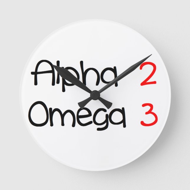 alpha omega round clock (Front)