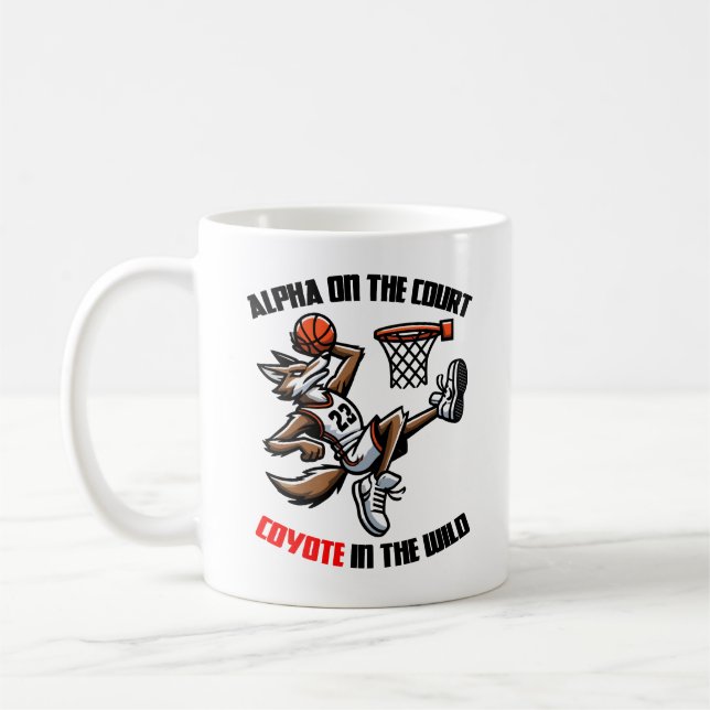 Alpha on the court Coyote in the Wild Coffee Mug (Left)