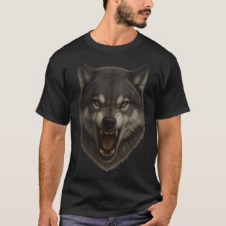 Alpha Roar – Angry Wolf Face Tee