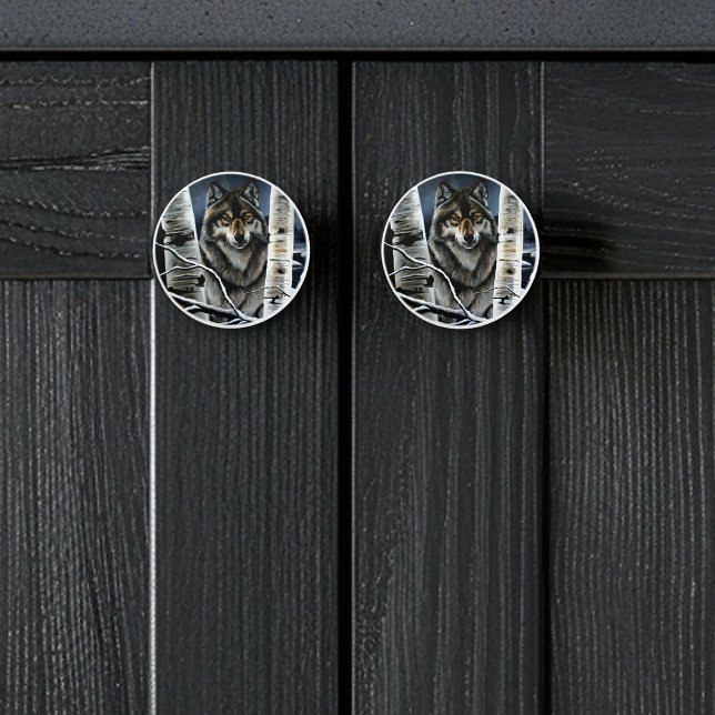 Alpha Timber Wolf Poplar Tree Ceramic Knob (Creator Uploaded)