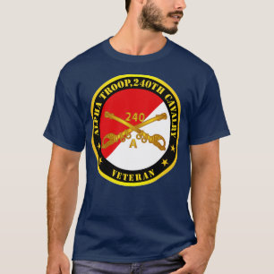 Alpha Troop 240th Cavalry Branch Veteran Red White T-Shirt