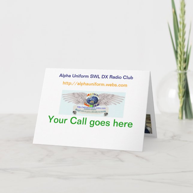 Alpha Uniform Folded QSL Cards (Front)