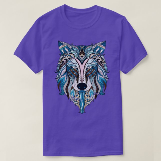 Alpha Wolf Ethnic Wolf T-Shirt (Design Front)