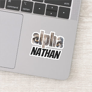 Alpha Wolf Eyes First Name with Black Typography