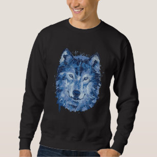 Alpha Wolf Geometric Cute Wolf Pack Retro Vintage  Sweatshirt