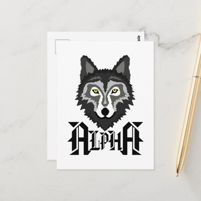 Alpha Wolf Postcard (Front/Back In Situ)
