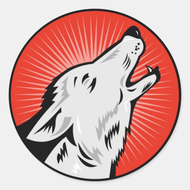 Alpha Wolf Round Glossy Sticker by ZEROSIXFEMALE (Front)