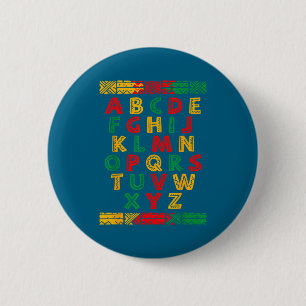 Alphabet Abc Black History Month Graphic Art 6 Cm Round Badge