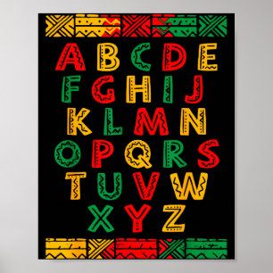 Alphabet Abc Black History Month Illustration Poster