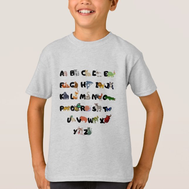 Alphabet Abc funny, shirts animals (Front)