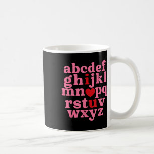 Alphabet Abc I Love You Heart Funny Valentines Day Coffee Mug
