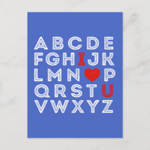 Alphabet ABC I Love You Holiday Postcard