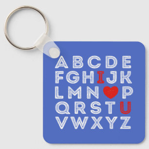 Alphabet ABC I Love You Key Ring