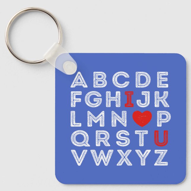 Alphabet ABC I Love You Key Ring (Front)