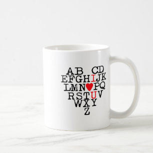Alphabet Abc I Love You T Shirt Valentines Day Hea Coffee Mug