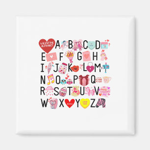 Alphabet Abc I Love You T Shirt Valentines Day Hea Magnet