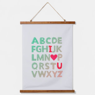 Alphabet ABC I Love You Unique Valentine's Day  Hanging Tapestry