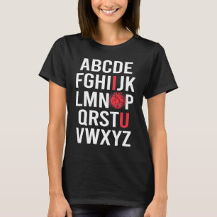 ALPHABET ABC I LOVE YOU Valentine Anatomical Heart T-Shirt