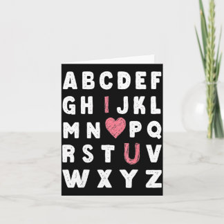 Alphabet Abc I Love You Valentines Day Heart  Card
