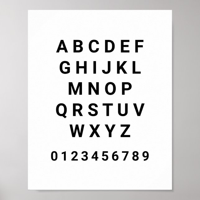 Alphabet ABC Number Educational Poster (Front)