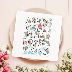 Alphabet ABC storybook kids baby shower Napkin